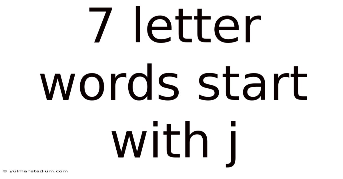 7 Letter Words Start With J
