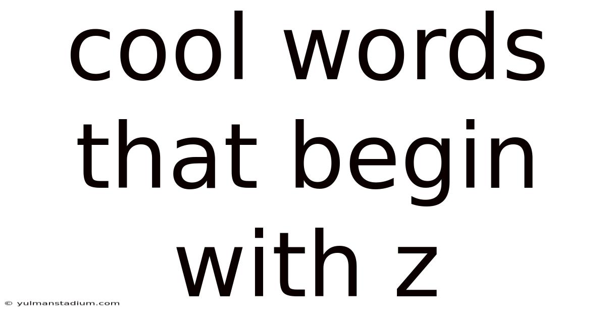 Cool Words That Begin With Z