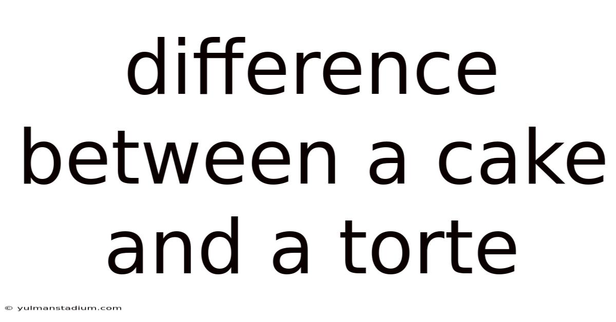 Difference Between A Cake And A Torte