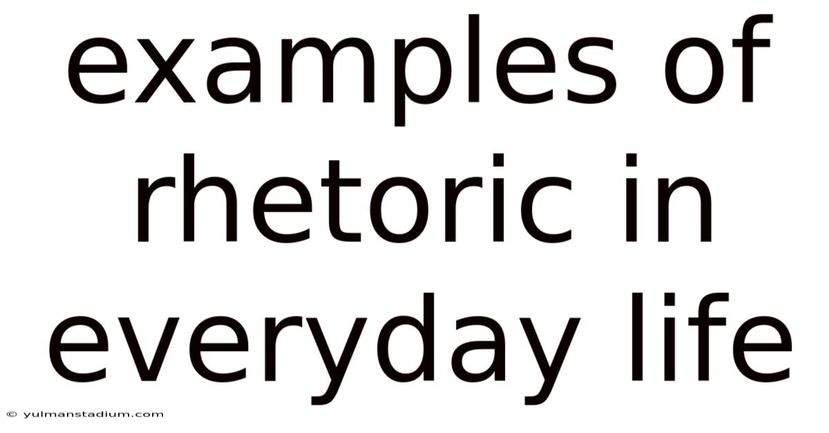 Examples Of Rhetoric In Everyday Life