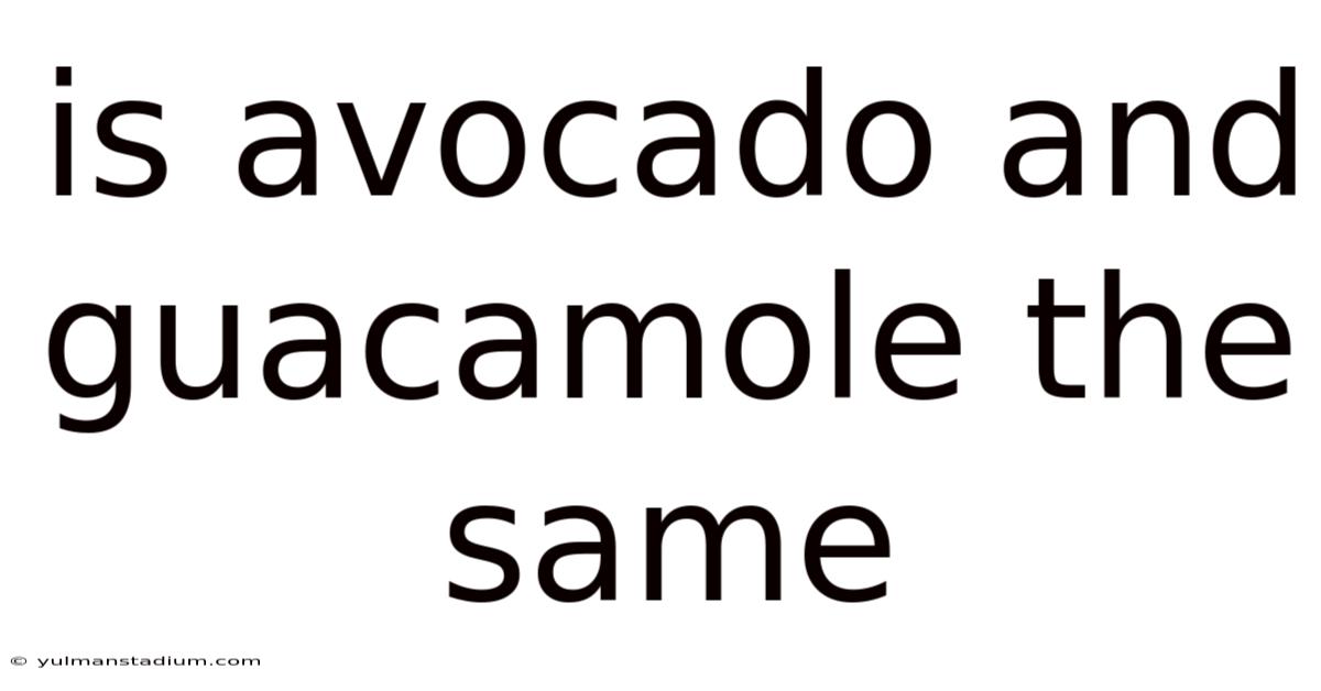 Is Avocado And Guacamole The Same
