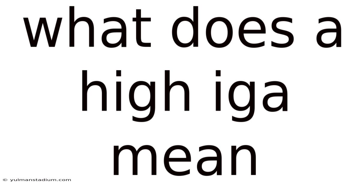 What Does A High Iga Mean