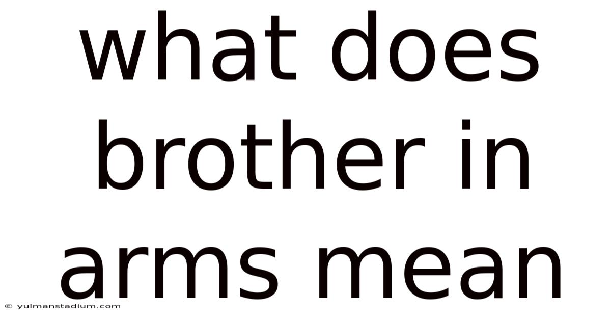 What Does Brother In Arms Mean
