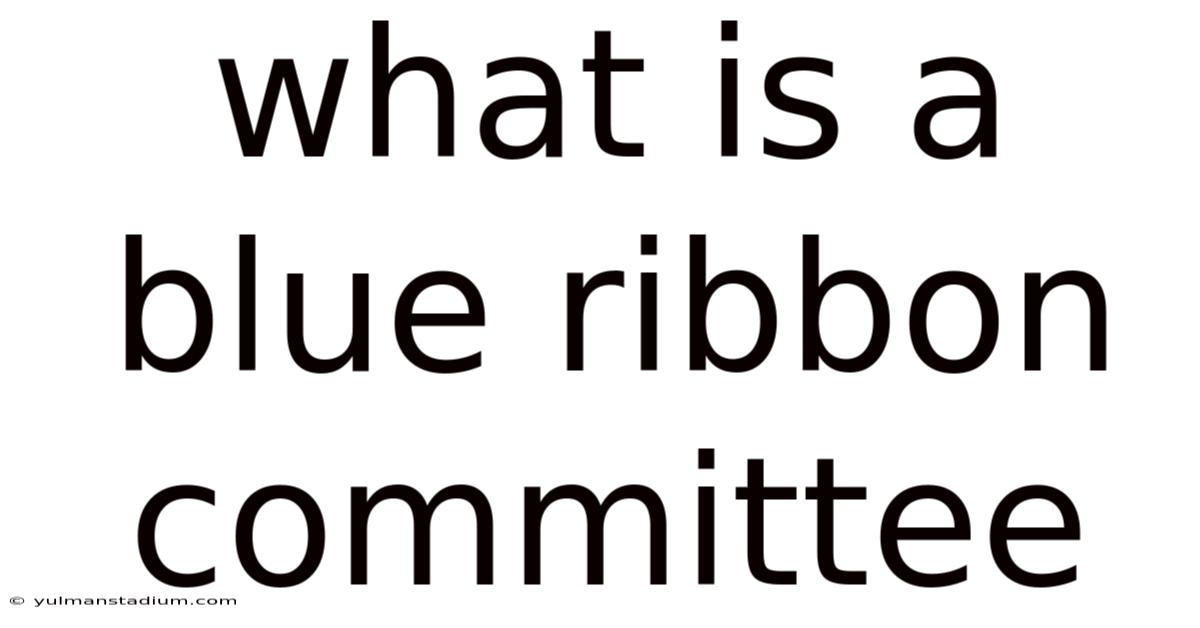 What Is A Blue Ribbon Committee