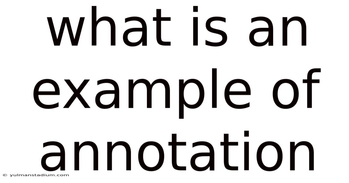 What Is An Example Of Annotation