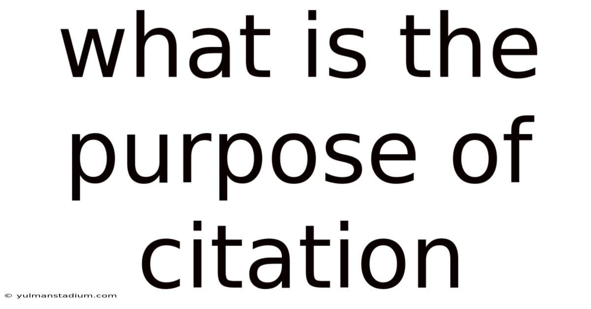 What Is The Purpose Of Citation