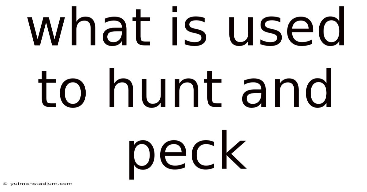 What Is Used To Hunt And Peck