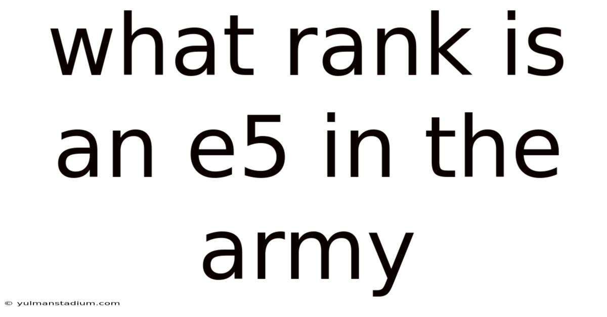 What Rank Is An E5 In The Army